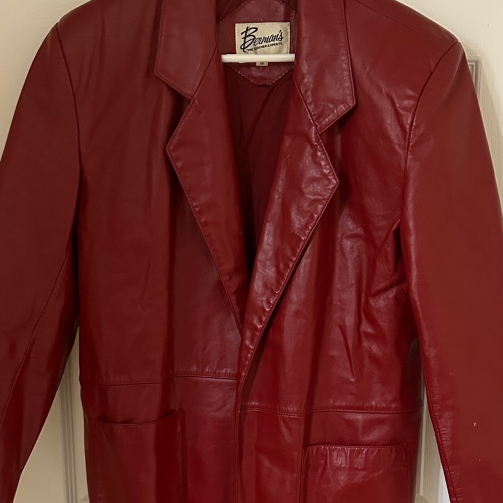 Berman's Women's Vibrant Red Leather Jacket